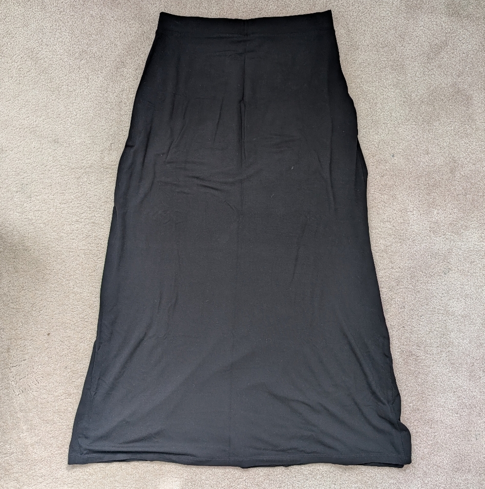 A-Line Floor Length Black Skirt